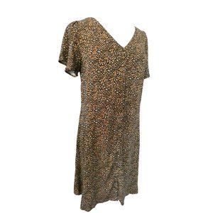 Leopard Print Sheath Dress Flutter Sleeves Size M NWT Goodthreads animal print